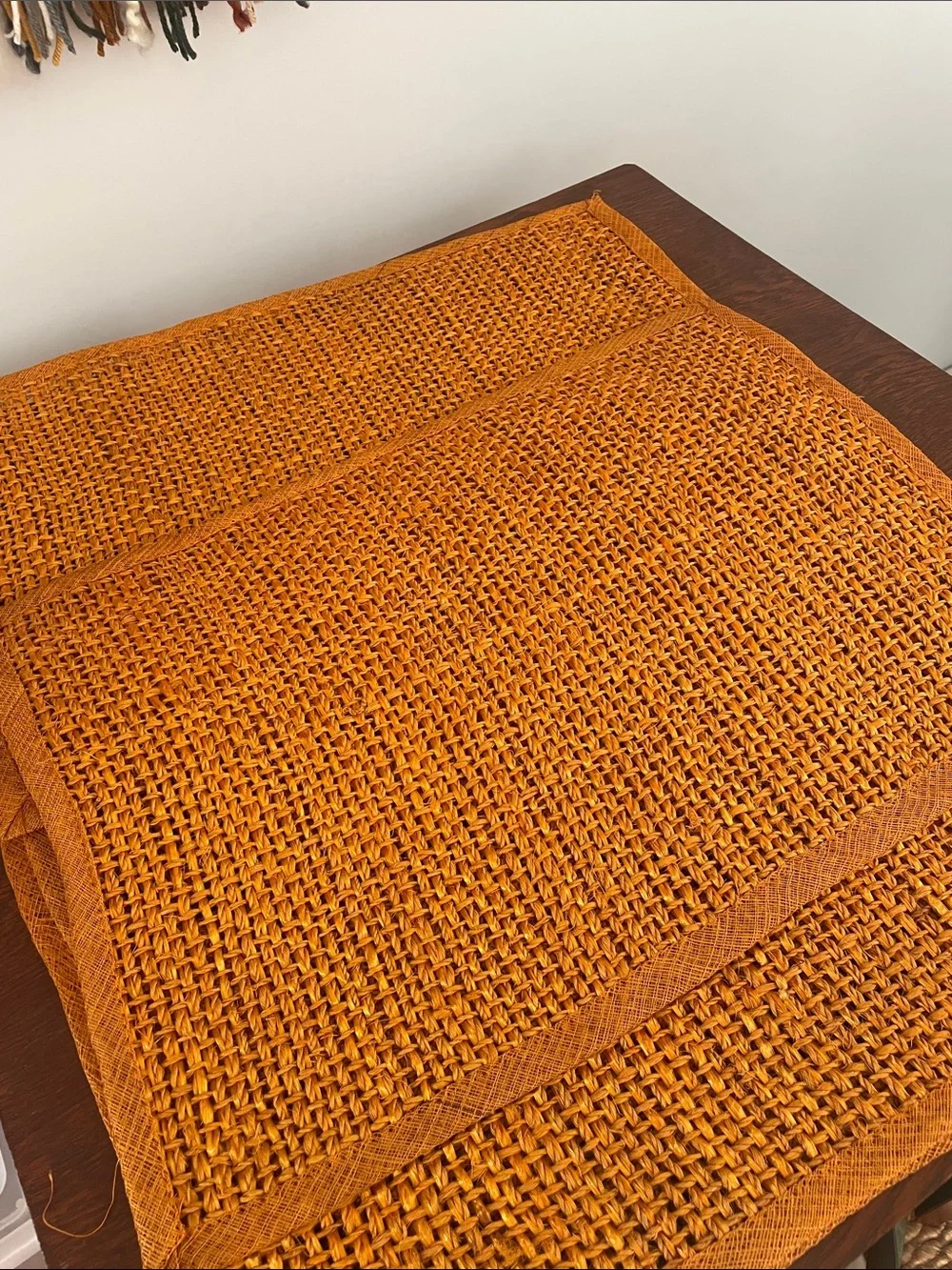 Orange boho style placemats set of 4